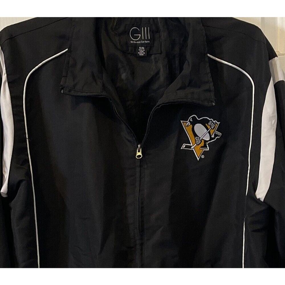 Men's G-III Sports by Carl Banks Black Pittsburgh Penguins Full Zip Jacket XL - Picture 2 of 10